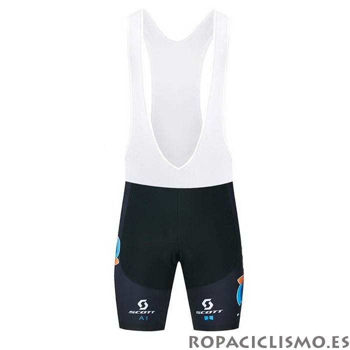 2021 Maillot DSM Tirantes Mangas Cortas Azul Negro